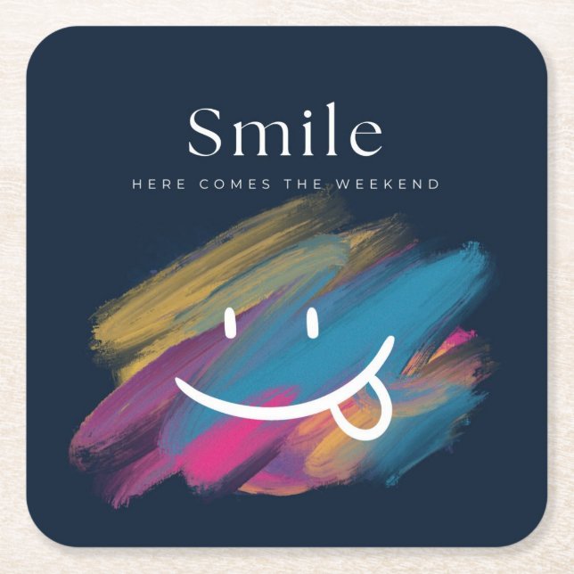 Smile Underlägg Papper Kvadrat (Framsidan)