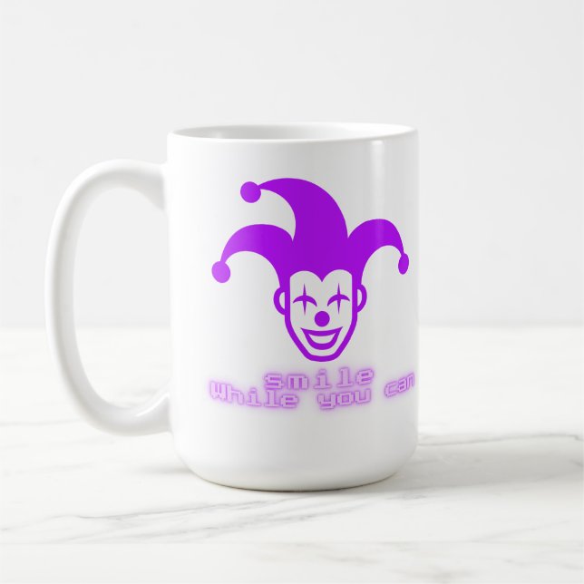 Smile while You Can _ Neon Joker Streetwear Design Kaffemugg (Vänster)