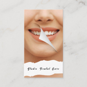 Smile Woman Healthy White Teth Dental Business Ca Visitkort