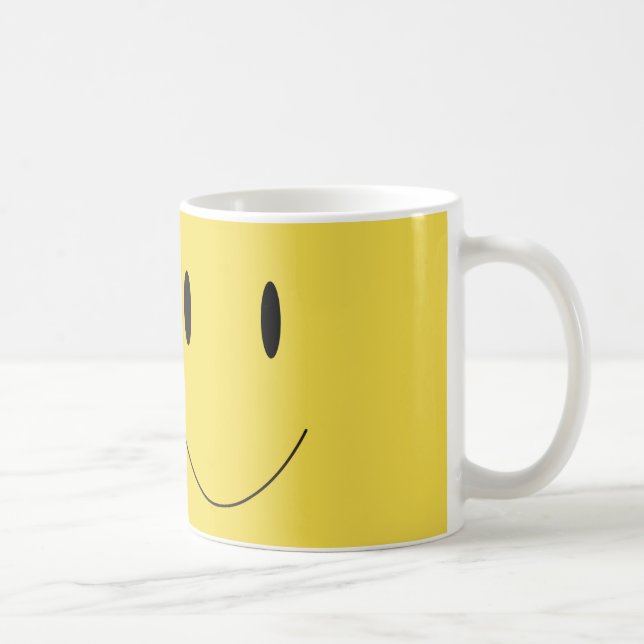 Smile Yellow Happy Face 001 Kaffemugg (Höger)
