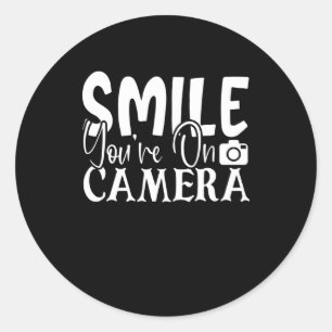 Smile Youre på kameran Runt Klistermärke