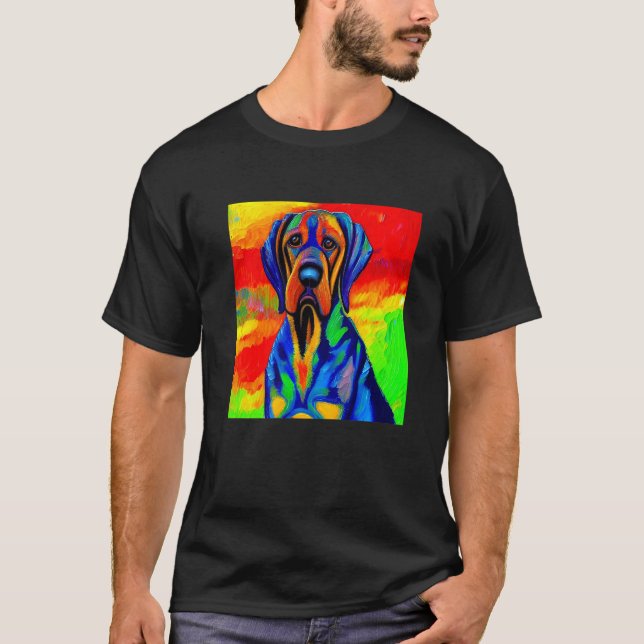 Smileespets Bloodhound Puppy Hund Pop T Shirt (Framsida)