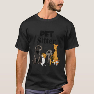 Smilehdesses funna Pet Sitter Hund and Cat Tecknad T Shirt