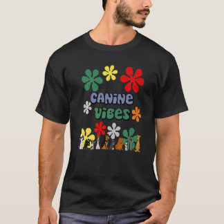 Smilemoretees  Canine Vibes Retro Dog T Shirt