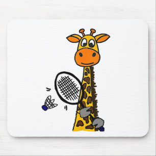 Smilemoreteesa Funny Giraffe Spelande Badminton Ca Musmatta