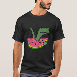 Smilenows Funny Rex Dinosaur Eating Watermelon Car T Shirt