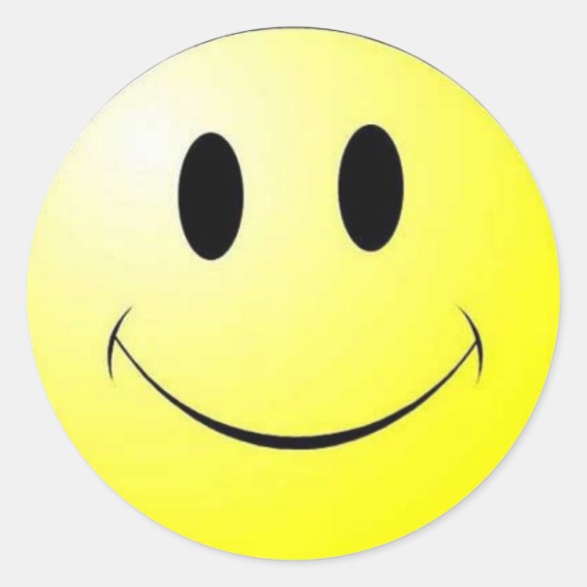 Smiler Runt Klistermärke (Framsida)