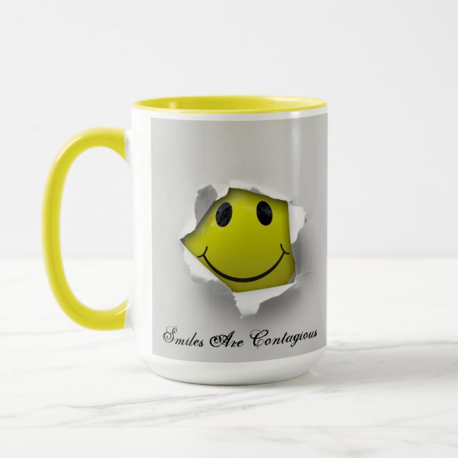 Smiles är smittsam kaffe Mugg (Vänster)