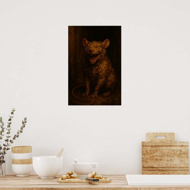 Smiles Are Free: Grinning Alleyway Rat Poster (Kök)
