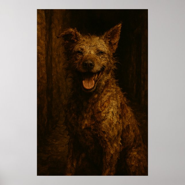 Smiles Are Free: Scruffy Alleyway Dog Poster (Framsidan)