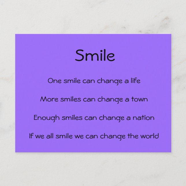 Smiles Change World Vykort (Framsida)