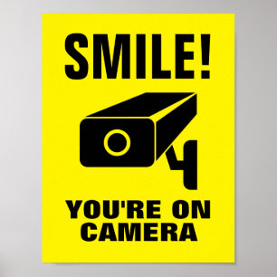 Smiles du är på kamerans roliga säkerhetsvideoklip poster