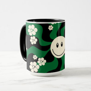 Smiles - Grönt, Cream och Black Mugg