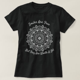 Smiles Inspirational White Mandala Dream Catcher T Shirt