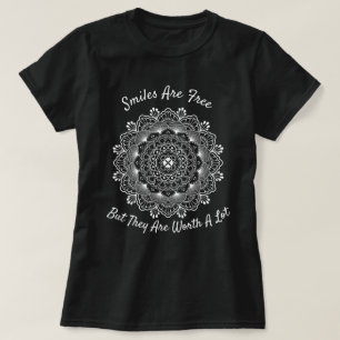 Smiles Inspirational White Mandala Dream Catcher T Shirt