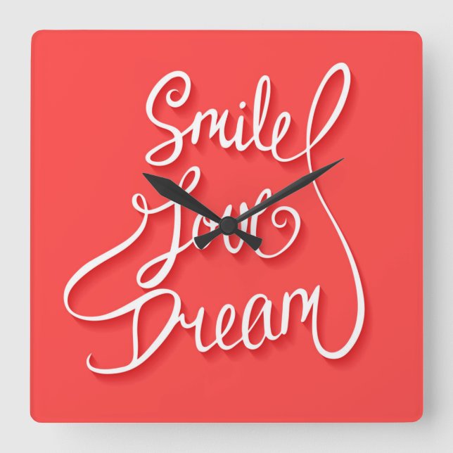 Smiles Kärlek Dream Fyrkantig Klocka (Framsida)