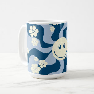 Smiles - Mörk blått, Light Blue and Cream Kaffemugg