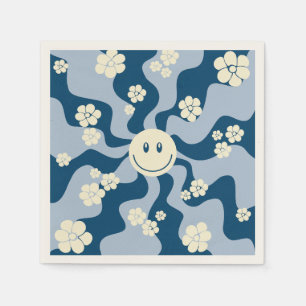 Smiles - Mörk blått, Light Blue and Cream Pappersservett