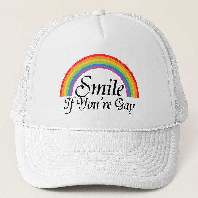 Smiles om du är Gay Rainbow Pride Keps (Framsida)