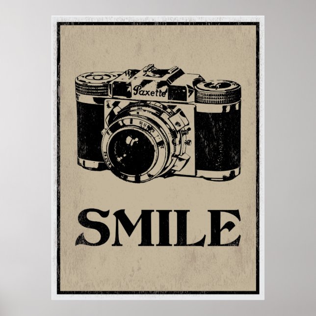 Smiles: Retro Camera Art Poster (Framsidan)