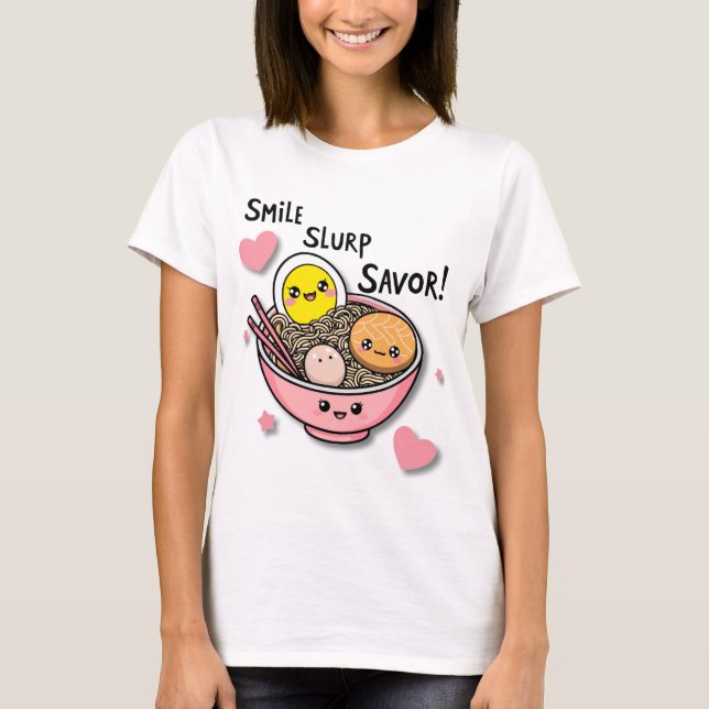 Smiles, Slurp, Savor Shirt T Shirt (Framsida)