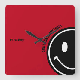 Smiles till Lycklig i dag Fyrkantig Klocka