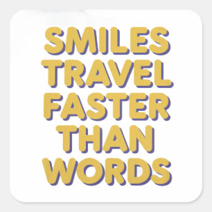 Smiles Travel snabbare Fyrkantigt Klistermärke