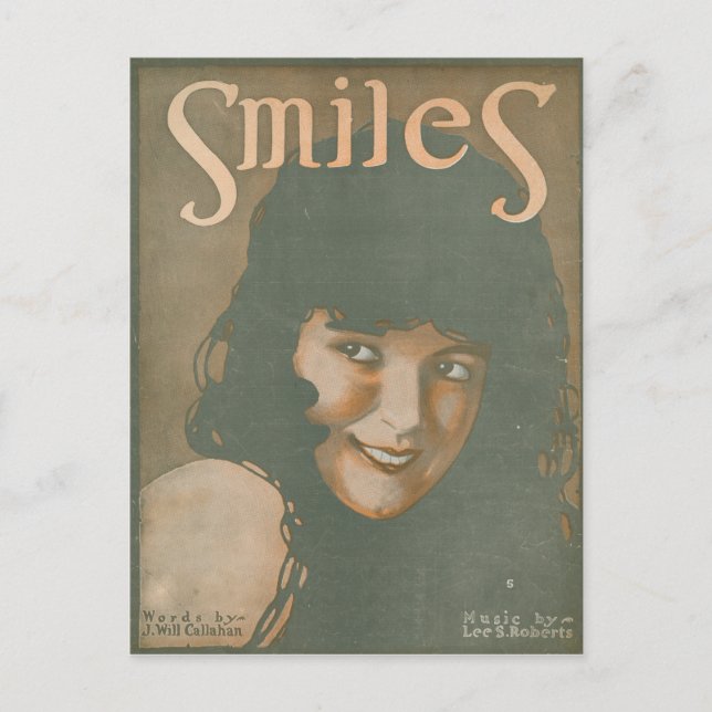 Smiles Vintage Music Vykort (Framsida)