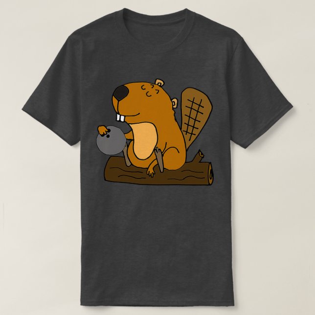 Smilesanim Funny Beaver Bowling T Shirt (Design framsida)