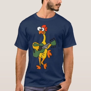SmilesMusic Funny Rubber Chicken som spelar Guitar T Shirt