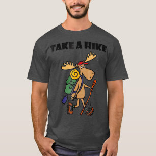 SmilesSports roligt Ta en hike Moose Hiking T Shirt