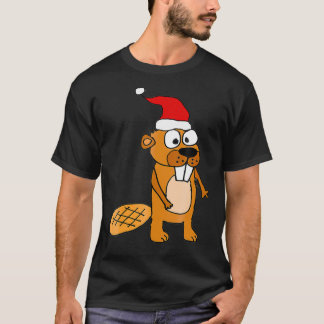 SmilesXMAS Funny Beaver i jultomten T Shirt