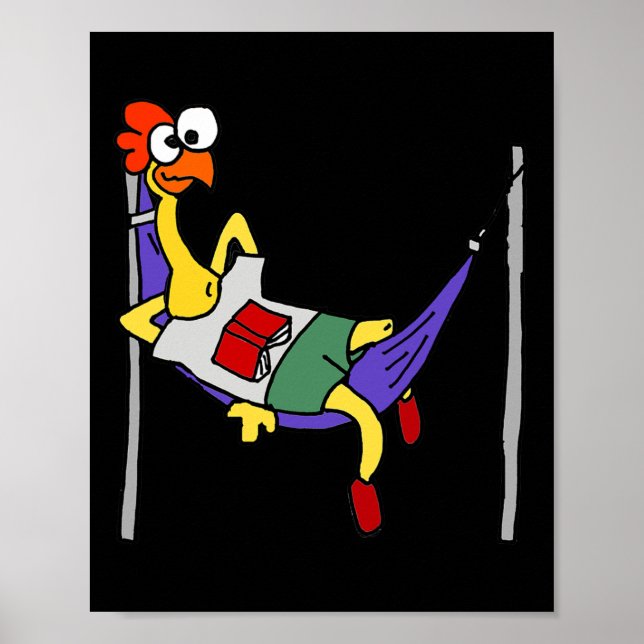 Smileteesanima Rolig Gummikyckling Sover I Hängmat Poster (Framsidan)