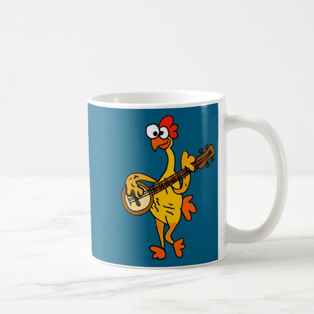 Smileteestank Funny Rubber Chicken Playing Banjo C Kaffemugg (Höger)