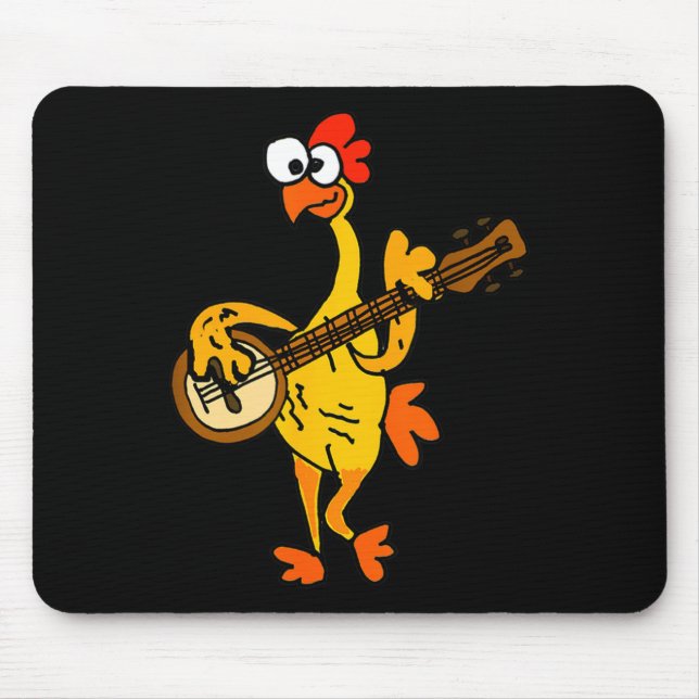 Smileteestank Funny Rubber Chicken Playing Banjo C Musmatta (Framsidan)