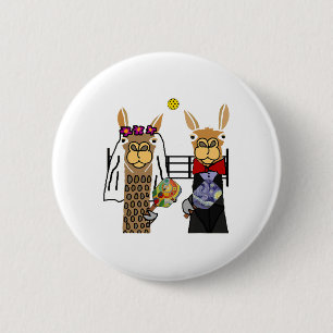 Smiletesport Roligt Llama Bride and Groom Pickleba Knapp
