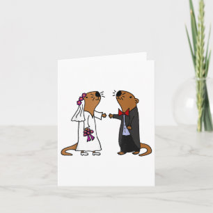 Smiletodayters Roligt Sea Otter Bride och Groom We Kort