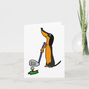 SmiletodayTES Funny Dachshund Hund Golf Kort