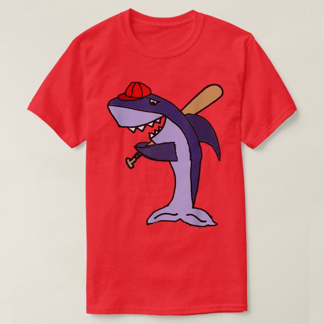 SmiletodayTES Funny Shark som spelar baskeboll T Shirt (Design framsida)