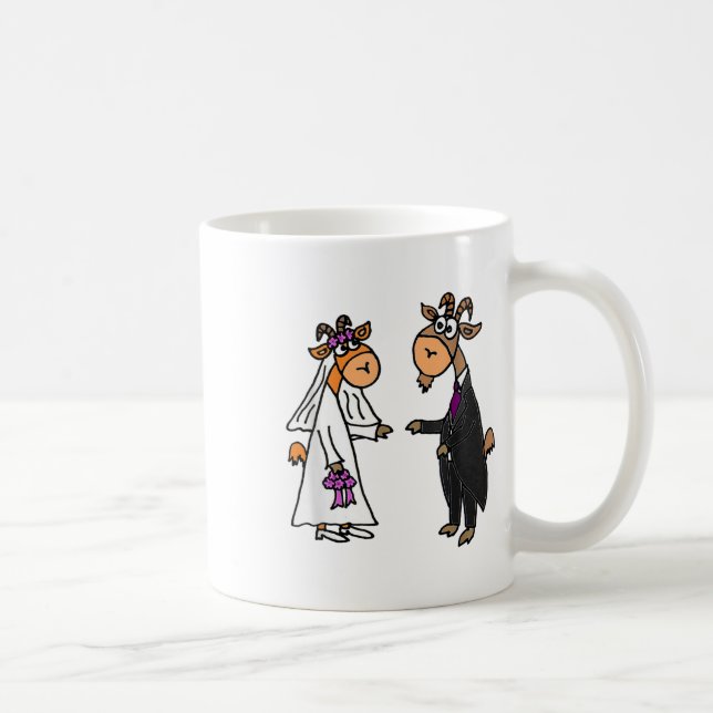 Smiletodaytes goat Bride and Groom Bröllop _1 Kaffemugg (Höger)