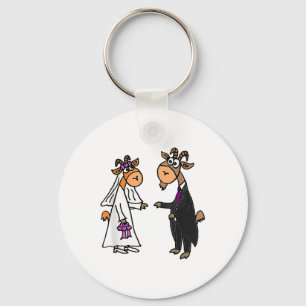 Smiletodaytes goat Bride and Groom Bröllop _1 Nyckelring