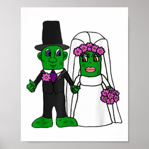 Smiletodayytter Lung Pickle Bride and Groom Weddin Poster