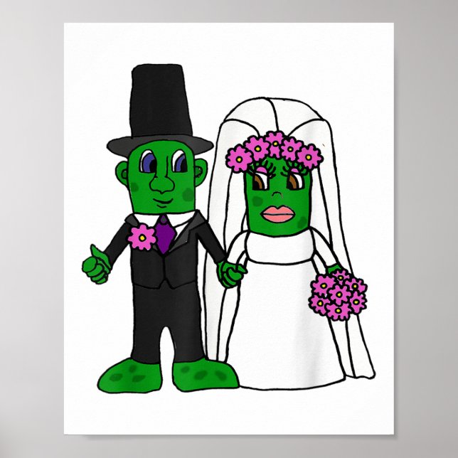 Smiletodayytter Lung Pickle Bride and Groom Weddin Poster (Framsidan)