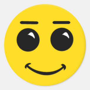 smiley-ansikte-stor runt klistermärke