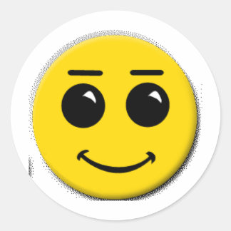 smiley-ansikte-stor runt klistermärke