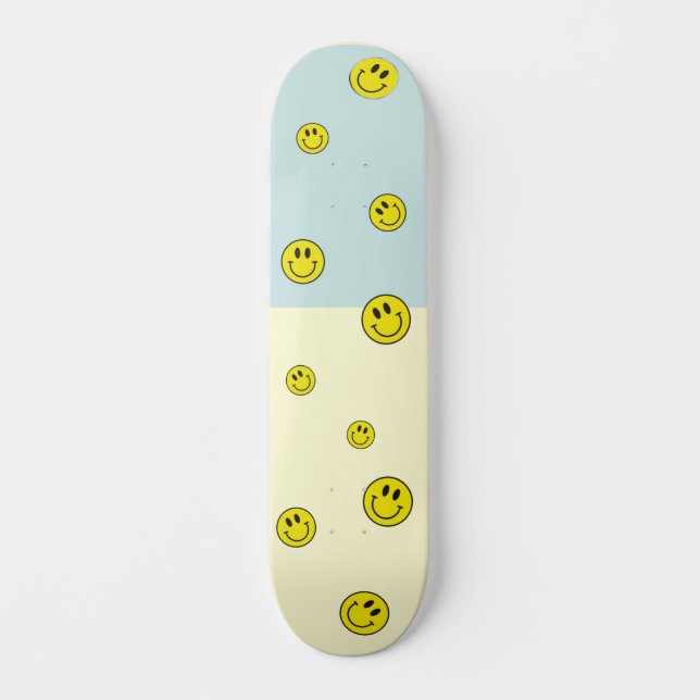 Smiley Bear glad ansikte skateboard  (Framsida)