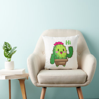 Smiley Cactus Pillow – Hello Plant Design Kudde