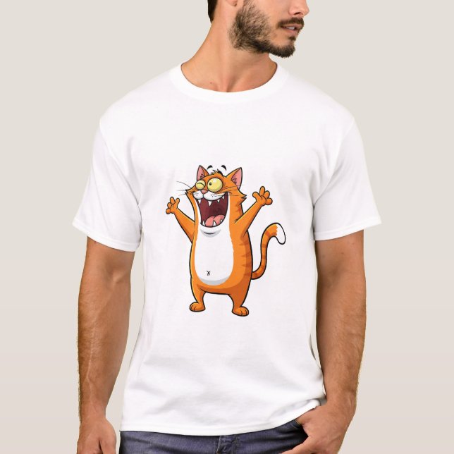 Smiley Cat Vibes T Shirt (Framsida)