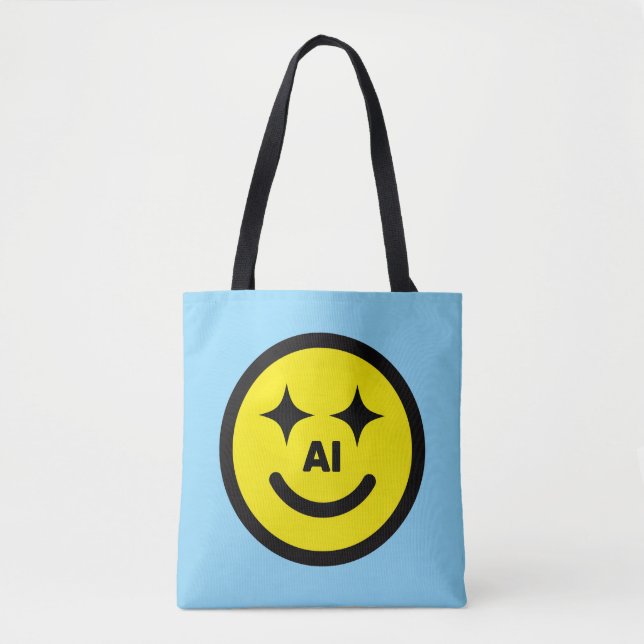 Smiley Face AI™-handväskor Tygkasse (Framsida)