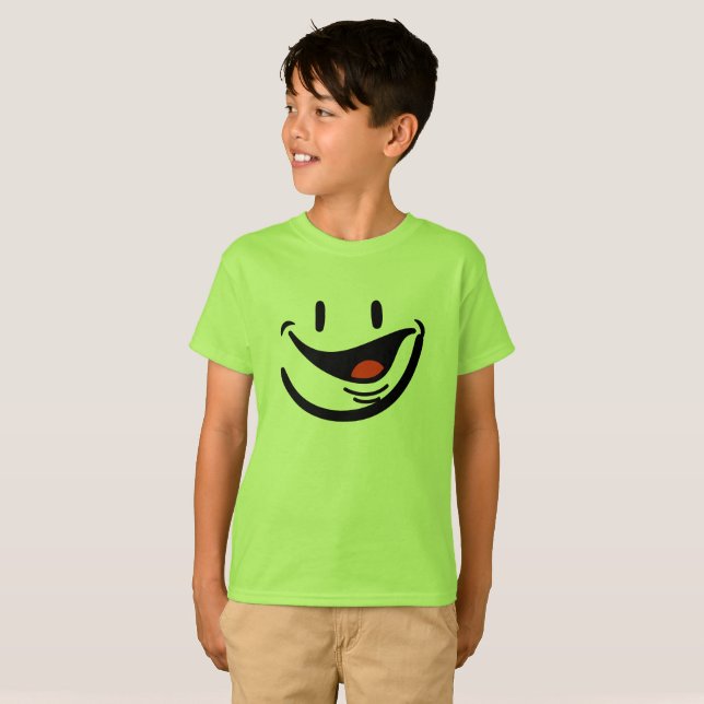 Smiley face Barn Basic T-shirt (Hel framsida)